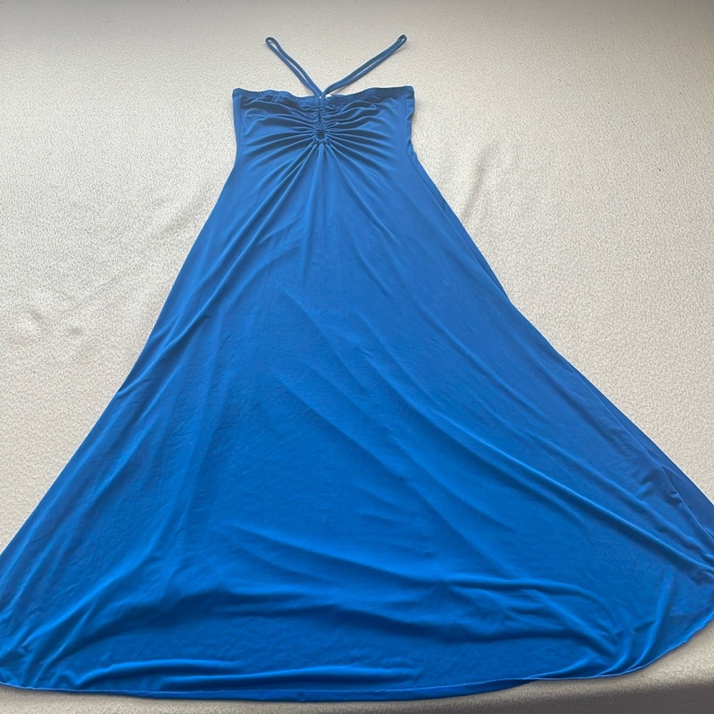 Royal blue midi flowy dress